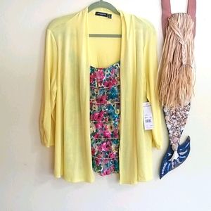 Bright yellow and floral top